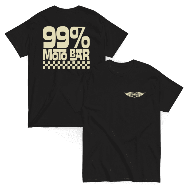 Camiseta 99% Moto Bar Negra Front/Back