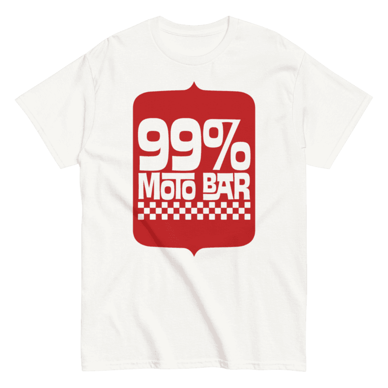 Camiseta 99% Moto Bar Blanca Original Front 