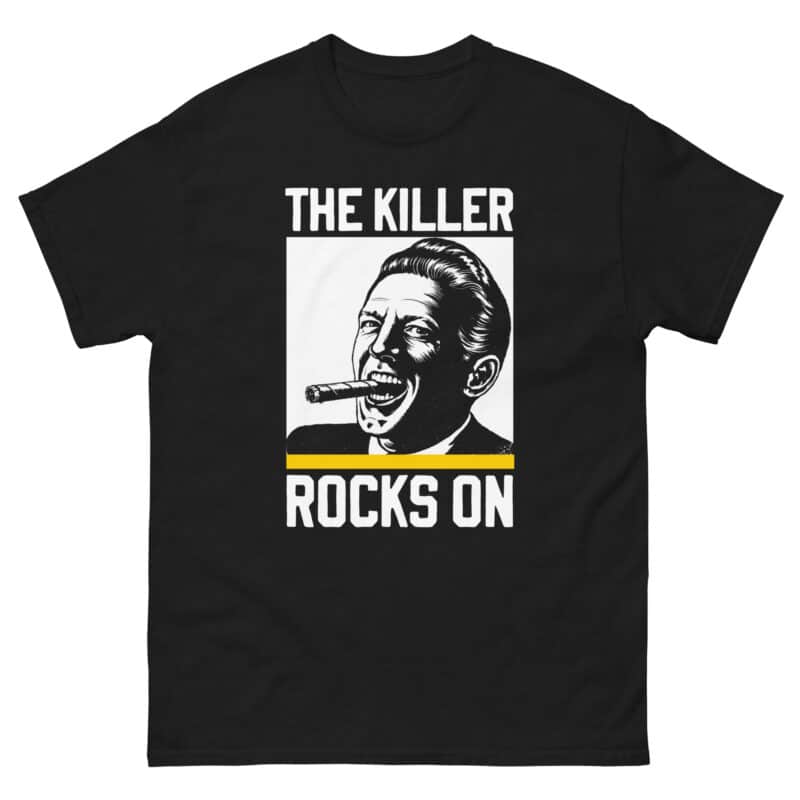 Camiseta Jerry Lee Lewis The Killer color negro estilo rock and roll